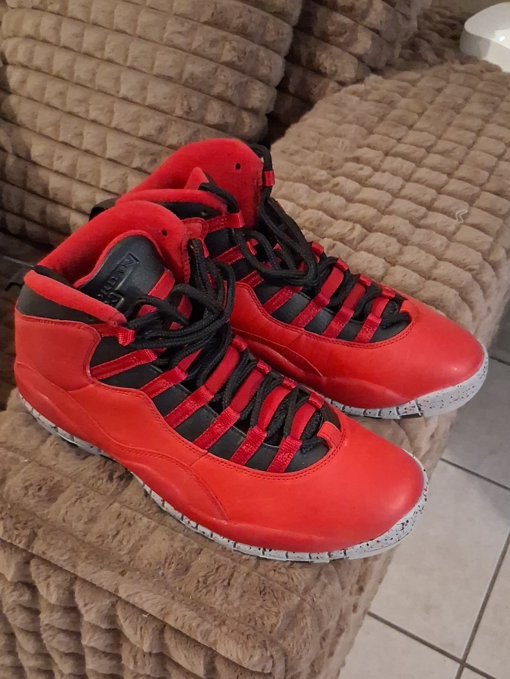 Jordan Red and Black High-Top Sneakers